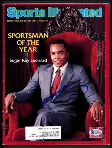 Sugar Ray Leonard Autographed Signed Sports Illustrated Beckett BAS #S76760