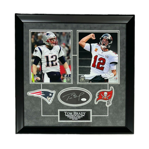 Tom Brady Signed Autographed Cut Framed to 22.5x22.5 Patriots Buccaneers JSA