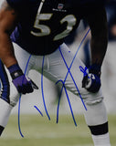 Ray Lewis HOF Baltimore Ravens Autographed 8X10 Photo Framed Beckett/BAS 211414