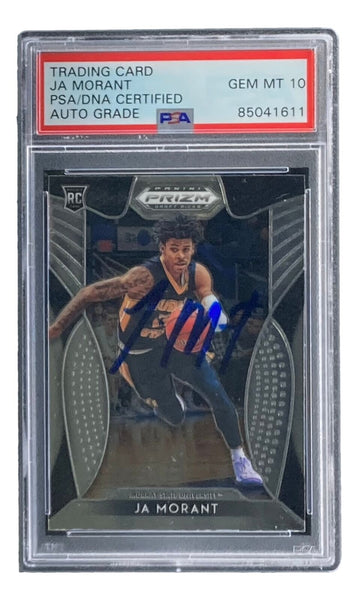 Ja Morant Signed 2019 Panini Prizm #2 Grizzlies Rookie Card PSA/DNA Gem MT 10