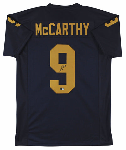 Michigan JJ McCarthy Authentic Signed Navy Blue Pro Style Jersey BAS Witness 2