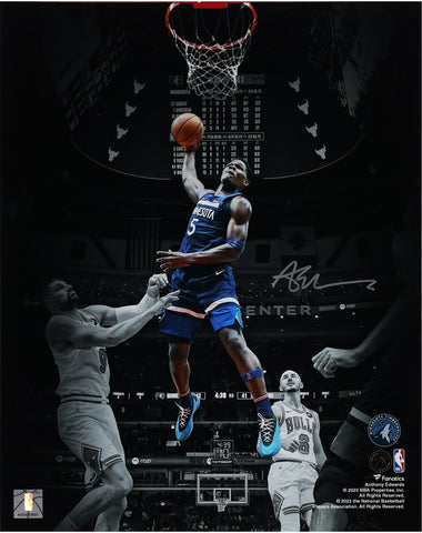 Anthony Edwards Timberwolves Autographed 11x14 Spotlight Dunk vs. Bulls Photo