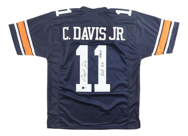 Chris Davis Auburn Signed Navy Football Jersey Kick Six 11/30/13 BAS