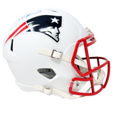 Julian Edelman New England Patriots Signed Riddell Flat White Replica Helmet JSA
