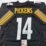Autographed/Signed George Pickens Pittsburgh Black Football Jersey JSA COA