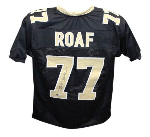 Willie Roaf Autographed/Signed Pro Style Black HOF Jersey Beckett 41024