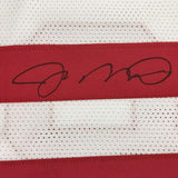 Framed Autographed/Signed Joe Montana 33x42 San Francisco White Jersey JSA COA