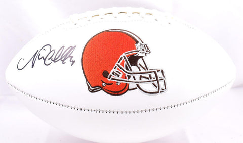 Nick Chubb Autographed Cleveland Browns Logo Football-Beckett W Hologram *Black