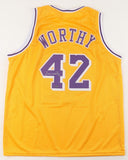 James Worthy Signed Los Angeles Lakers Home Jersey (Schwartz COA) 3xNBA Champion