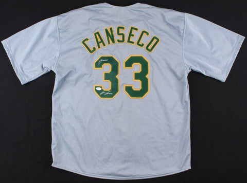 Jose Canseco Signed Athletics Jersey (JSA COA) 2xWorld Series Champ / 1989, 2000