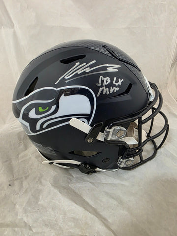KENNETH WALKER III SIGNED SEAHAWKS SPEEDFLEX HELMET W/ "SB MVP" INSCRIPTION BAS