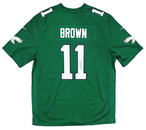 AJ Brown Philadelphia Eagles Signed Kelly Green Nike Game Jersey BAS
