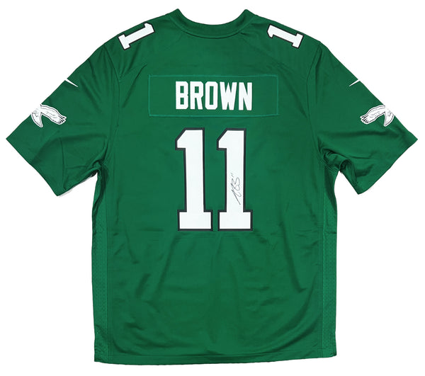 AJ Brown Philadelphia Eagles Signed Kelly Green Nike Game Jersey BAS