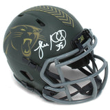 Luke Kuechly Autographed Carolina Panthers 2025 STS Speed Mini Helmet Beckett