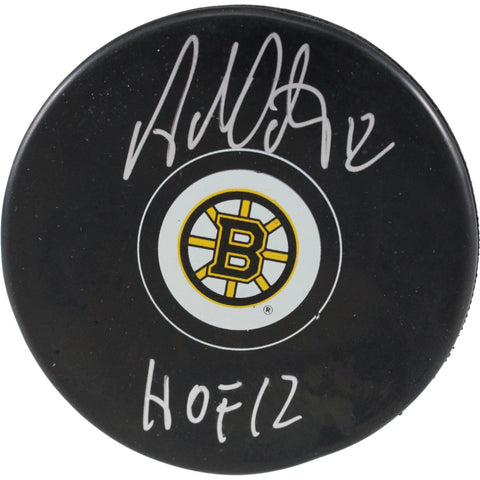 Adam Oates Autographed/Signed Boston Bruins Logo Puck HOF JSA 53950