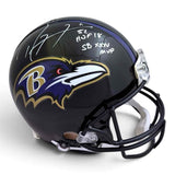 Ray Lewis Signed Baltimore Ravens Authentic Helmet w/ Inscriptions - Beckett