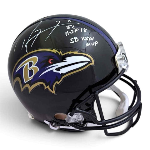 Ray Lewis Signed Baltimore Ravens Authentic Helmet w/ Inscriptions - Beckett