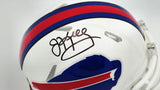 Jim Kelly Autographed Signed Buffalo Bills White Speed Mini Helmet Beckett Wit