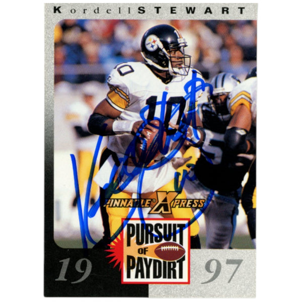 Kordell Stewart Autographed 97 Pinnacle X Press Paydirt Card Beckett 52824