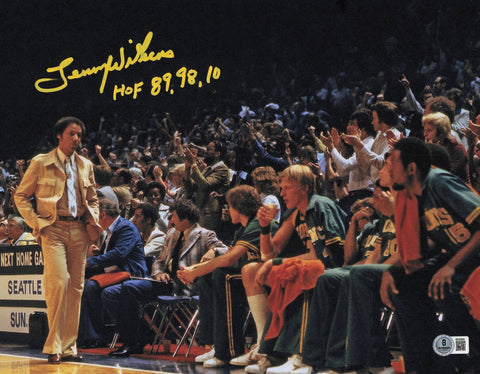 Lenny Wilkens Autographed 11x14 Photo Supersonics HOF 89,98,10 Beckett SB30699