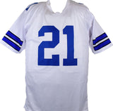 Deion Sanders Autographed White Pro Style Jersey w/HOF - Beckett W Hologram