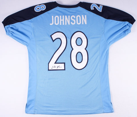 Chris Johnson Signed Tennessee Titans Jersey (JSA COA) 3xPro Bowl R.B. 2008-2010