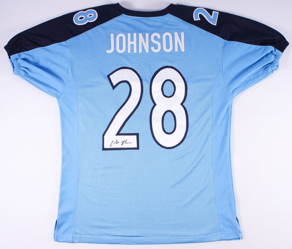 Chris Johnson Signed Tennessee Titans Jersey (JSA COA) 3xPro Bowl R.B. 2008-2010