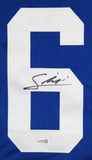 Francis Mauigoa Authentic Signed Blue Pro Style Jersey Autographed JSA