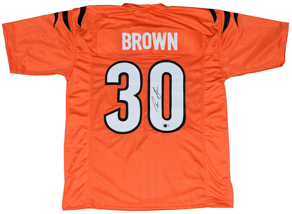 CHASE BROWN SIGNED AUTOGRAPHED CINCINNATI BENGALS #30 ORANGE JERSEY BECKETT