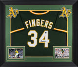 Rollie Fingers Authentic Signed Green Pro Style Framed Jersey BAS Witnessed