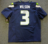 SEAHAWKS RUSSELL WILSON AUTOGRAPHED BLUE NIKE ELITE JERSEY SIZE 48 RW HOLO 60976