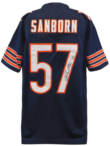 Jack Sanborn (BEARS) Signed Navy Custom Football Jersey - (SCHWARTZ COA)
