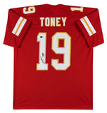 Kadarius Toney Authentic Signed Red Pro Style Jersey Autographed BAS Witnessed
