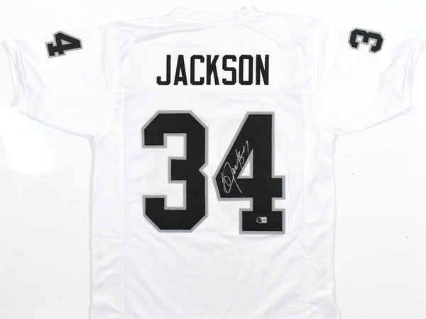 Bo Jackson Autographed White Pro Style Jersey - Beckett W Hologram