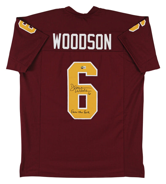ASU Darren Woodson "Fear The Fork" Authentic Signed Maroon Jersey BAS Witnessed