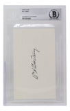 Bill Terry Signed Slabbed New York Giants Index Card BAS