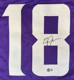 Justin Jefferson Minnesota Signed Purple Football Jersey BAS