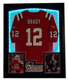 Tom Brady Signed 32x41 Patriots tFramed Jersey Display w/LED Lights TriStar Holo