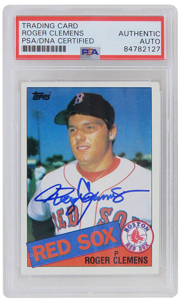Roger Clemens Signed Red Sox 1985 Topps Rookie Card #181 - (PSA Encapsulated)