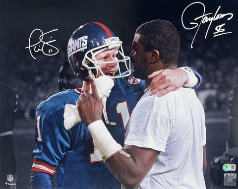 Lawrence Taylor Phil Simms Signed New York Giants 16x20 Photo Beckett 43285