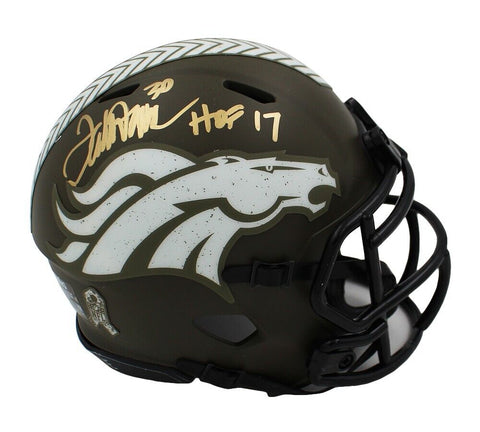 Terrell Davis Signed Denver Broncos Speed STS NFL Mini Helmet with "HOF 17"