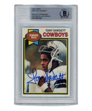 Tony Dorsett Autographed/Signed 1979 Topps #160 Beckett 39437