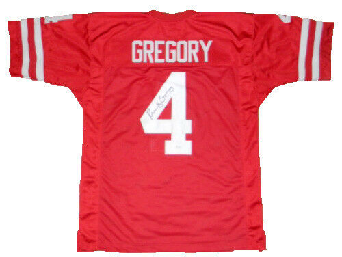 RANDY GREGORY SIGNED AUTOGRAPHED NEBRASKA HUSKERS CORNHUSKERS #4 JERSEY JSA