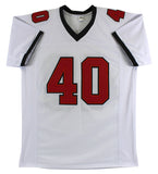 Mike Alstott Authentic Signed White Pro Style Jersey Autographed BAS Witnessed