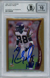 Randy Moss Autographed 1998 Topps Chrome Rooke Card HOF BAS Slab 34427