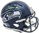 CHRIS CARSON AUTOGRAPHED SEAHAWKS BLUE SPEED MINI HELMET FANATICS HOLO 216813
