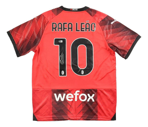Rafa Leao Signed AC Milan Puma Red Soccer Jersey BAS