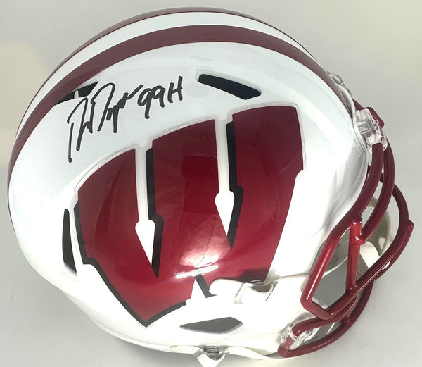 Badgers RON DAYNE Signed Full Size Replica Speed Helmet AUTO w/ 99H -BAS