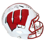 Watt Brothers Combo Signed F/S Wisconsin Badgers Speed Helmet Beckett 39788