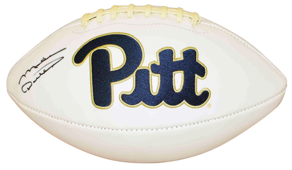 MIKE DITKA AUTOGRAPHED PITT PITTSBURGH PANTHERS WHITE LOGO FOOTBALL JSA